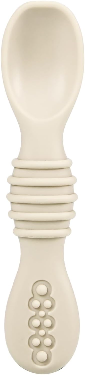 PandaEar Conjunto de 3 Tigelas com Ventosa para Bebê com 3 Colheres, Tigela de Silicone Fixa para Alimentos, Suprimentos para Introdução Alimentar para Bebês e Crianças Pequenas, Livre de BPA (Marrom Linho Bege)