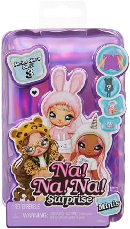 Na Na Na Surprise Minis Série 3-10 cm Boneca Fashion - Embalagem Misteriosa com Surpresa de Confete - Inclui 1 Boneca, Roupa e Sapatos - Articulada - Brinquedo Infantil - Ideal para Crianças a partir de 4 Anos