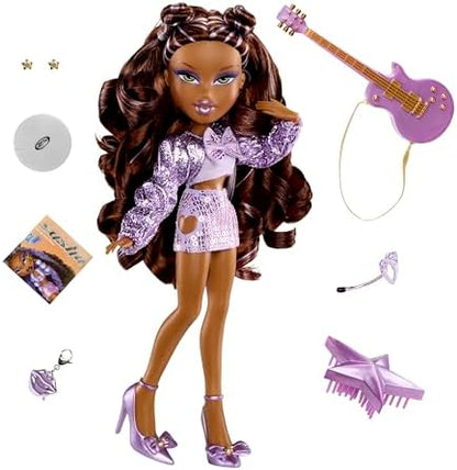 Bratz Pop Starz Sasha - Boneca Fashion com Pingente Colecionável, Roupa e Acessórios Musicais