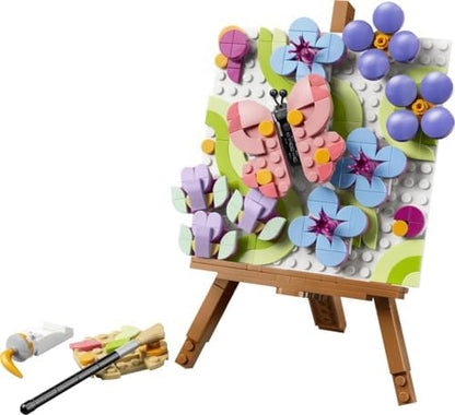 LEGO Creator 3 em 1 Brinquedo de Pintura Decorativa com Arte Floral - Kit de modelo 3D que se transforma em uma moldura ou desenho de flamingo - Decoração DIY para quarto infantil - Presente para meninas e meninos a partir de 8 anos - 31390