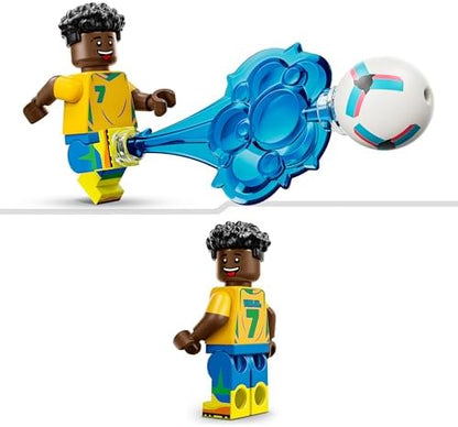 LEGO Editions Vini Jr. – Brinquedo de Destaques do Futebol - Kit de Modelo 3D para Exibição com Minifigura Colecionável - Decoração para Quarto Infantil - Presente para Meninos e Meninas a partir de 10 Anos e Fãs de Esportes Adultos - 43027