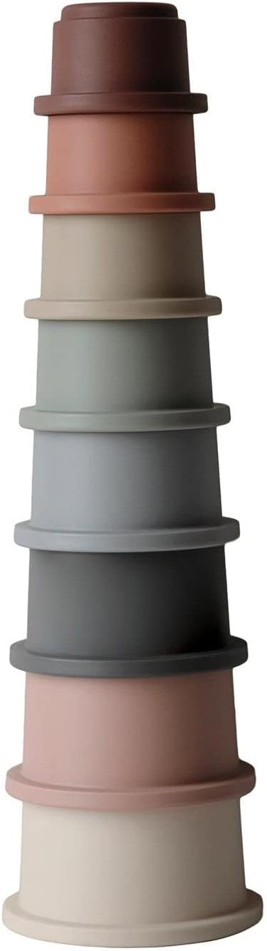 Mushie Copos Empilháveis | Brinquedo Educativo para Bebês e Crianças a partir de 6 Meses | Brinquedo de Encaixe de Formas para Desenvolvimento e Atividade Inicial | Promove Aprendizagem, Classificação e Habilidades Motoras