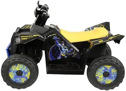 Mini Quadriciclo Infantil Batman - Produto Oficial Licenciado - Brinquedo Elétrico Infantil 6V - Marchas para Frente e Ré, Pneus Robustos e Adesivos Incríveis dos Amigos