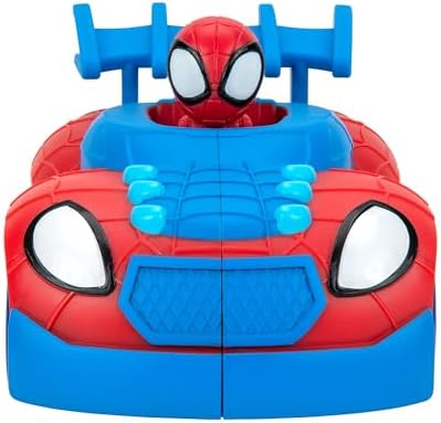 Homem-Aranha e seus Incríveis Amigos Marvel SNF0113 2 em 1 Veículo de Ataque com Lançador de Teias - Brinquedo Essencial para Todos os Fãs do Homem-Aranha