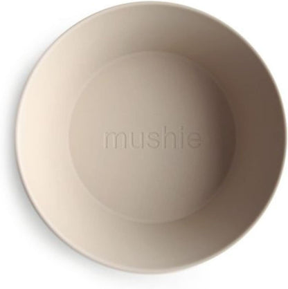 Mushie Tigelas para Jantar Infantil | Conjunto de 2 Tigelas Reutilizáveis Livres de BPA | Podem ser Lavadas na Lava-louças e Usadas no Micro-ondas | Fabricadas na Dinamarca | Redondas (Baunilha)