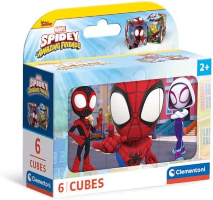 Clementoni 40661 Marvel Homem-Aranha e Seus Incríveis Amigos Quebra-cabeça de 6 peças - Cubo Infantil 2-4 Anos, Desenho Animado, Presente para Meninos/Meninas, Quebra-cabeça para Crianças, Fabricado na Itália, Multicolorido