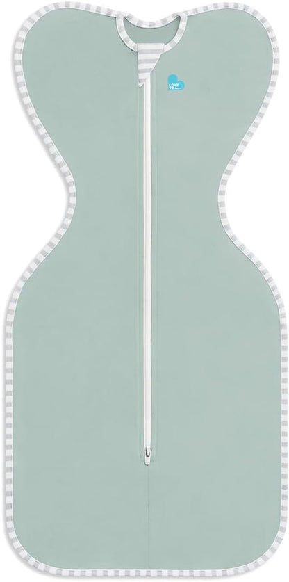 Love To Dream™ Swaddle UP™, Médio 6–8,5 kg – Verde Oliva | Ajuste perfeito, promove uma rotina de sono saudável | 0,2 Tog Ideal para primavera e verão (24–27 °C) | Algodão lavável à máquina com zíper duplo