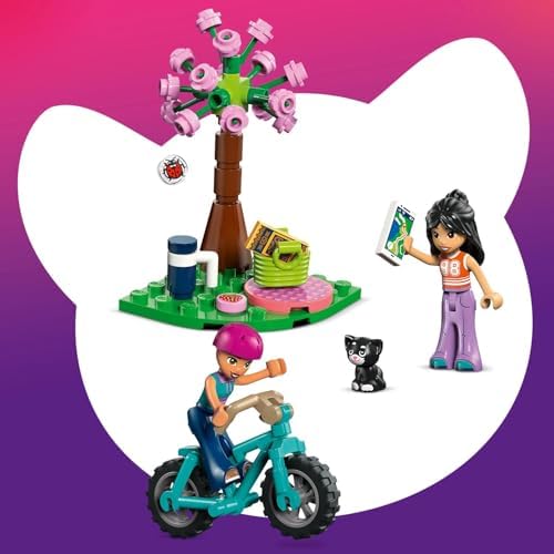 Cabana de Glamping LEGO Friends na Natureza - Casa em Miniatura com 2 Mini Bonecas, Figura de Gato e Acessórios, incluindo Camas e Comida - Presente de Aniversário para Meninas a partir de 6 Anos - 42682