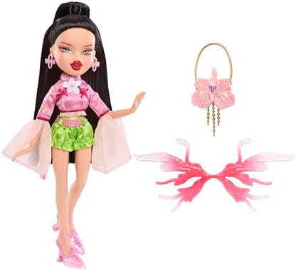 Bratz Fashion Pixiez Jade - Boneca colecionável de fantasia com roupas e acessórios de verdade, asas que se transformam em anel, rosa