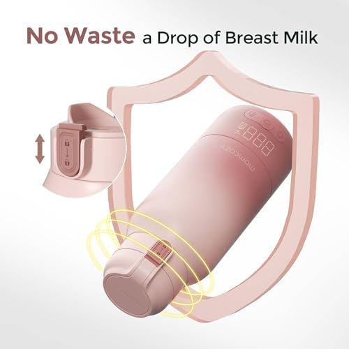 Aquecedor de Mamadeiras Portátil Momcozy para Viagem – Modos de Aquecimento Duplos para Leite Materno e Água, Aquecedor de Leite Portátil com Aquecimento Rápido e Bateria de Longa Duração, Grande Capacidade de 500 ml, Rosa