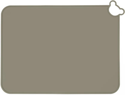 PandaEar Conjunto de 2 jogos americanos de silicone para crianças, jogos americanos para bebês, laváveis, antiderrapantes, tapete portátil para amassar, ideal para mesas de jantar e restaurantes - Azul e Marrom