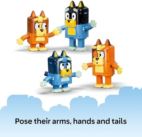 LEGO Bluey - Família Bluey Construída com Peças - Brinquedo Educativo com 4 Figuras com Expressões Mutáveis e Acessórios - Conjunto Montessori - Presente de Aniversário para Meninas e Meninos a partir de 5 Anos - 11217