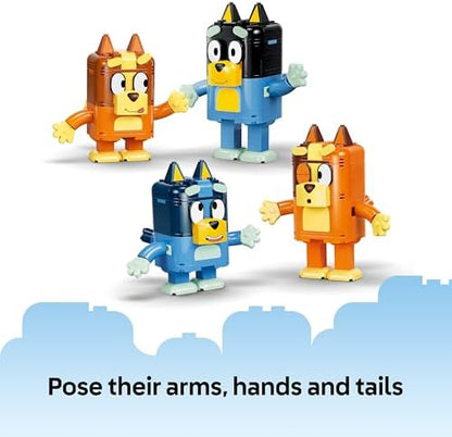 LEGO Bluey - Família Bluey Construída com Peças - Brinquedo Educativo com 4 Figuras com Expressões Mutáveis e Acessórios - Conjunto Montessori - Presente de Aniversário para Meninas e Meninos a partir de 5 Anos - 11217