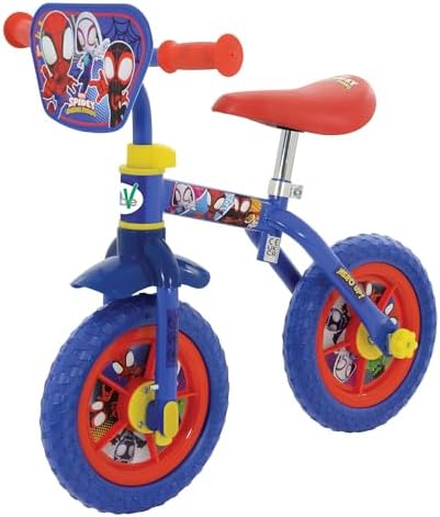Bicicleta Infantil 2 em 1 do Homem-Aranha e Seus Amigos Incríveis - Bicicleta conversível de treinamento e equilíbrio para meninas e meninos a partir de 2 anos, com pedais e rodinhas removíveis - Bicicletas ajustáveis de 25 cm para crianças