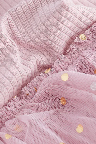 |Girl| Vestido De Malha De Manga Comprida - Rosa/Lilás Roxo (3 meses a 7 anos)