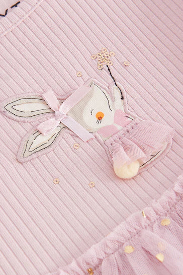 |Girl| Vestido De Malha De Manga Comprida - Rosa/Lilás Roxo (3 meses a 7 anos)