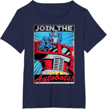 T-shirt com poster retro do Transformers Optimus Prime juntando-se aos Autobots