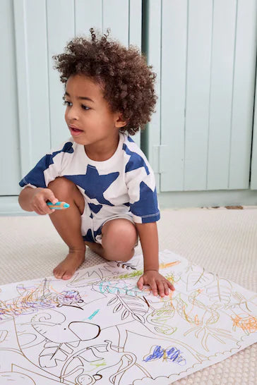 |BigBoy| Pijama Curto Pacote 3 / Azul Marinho/Estrelas Brancas (9 meses - 12 anos)