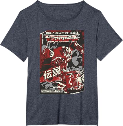 T-shirt Transformers Optimus Prime Capa de Banda Desenhada Japonesa Cybertroniana