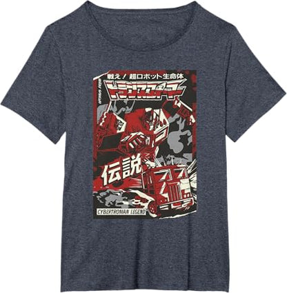 T-shirt Transformers Optimus Prime Capa de Banda Desenhada Japonesa Cybertroniana