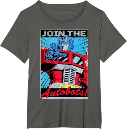 T-shirt com poster retro do Transformers Optimus Prime juntando-se aos Autobots