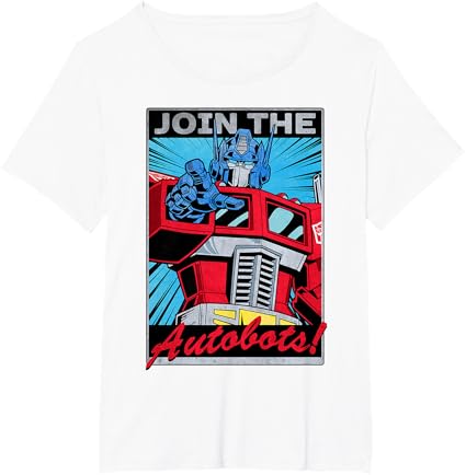 T-shirt com poster retro do Transformers Optimus Prime juntando-se aos Autobots