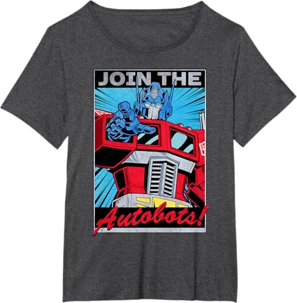 T-shirt com poster retro do Transformers Optimus Prime juntando-se aos Autobots