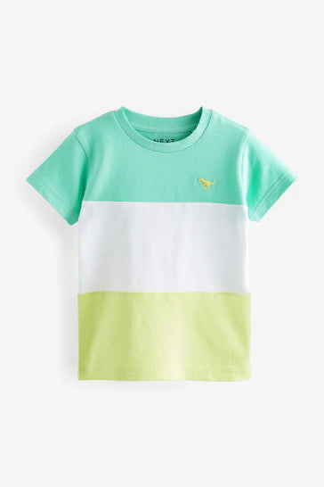 |Boy| Camiseta Colourblock De Manga Curta - Verde/Amarelo (3 Meses - 7 Anos)