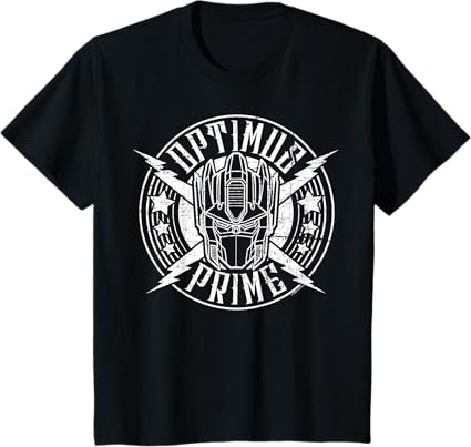 T-shirt Transformers Optimus Prime Vintage Rock Lightning Logo