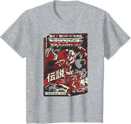 T-shirt Transformers Optimus Prime Capa de Banda Desenhada Japonesa Cybertroniana
