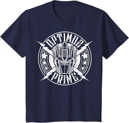 T-shirt Transformers Optimus Prime Vintage Rock Lightning Logo