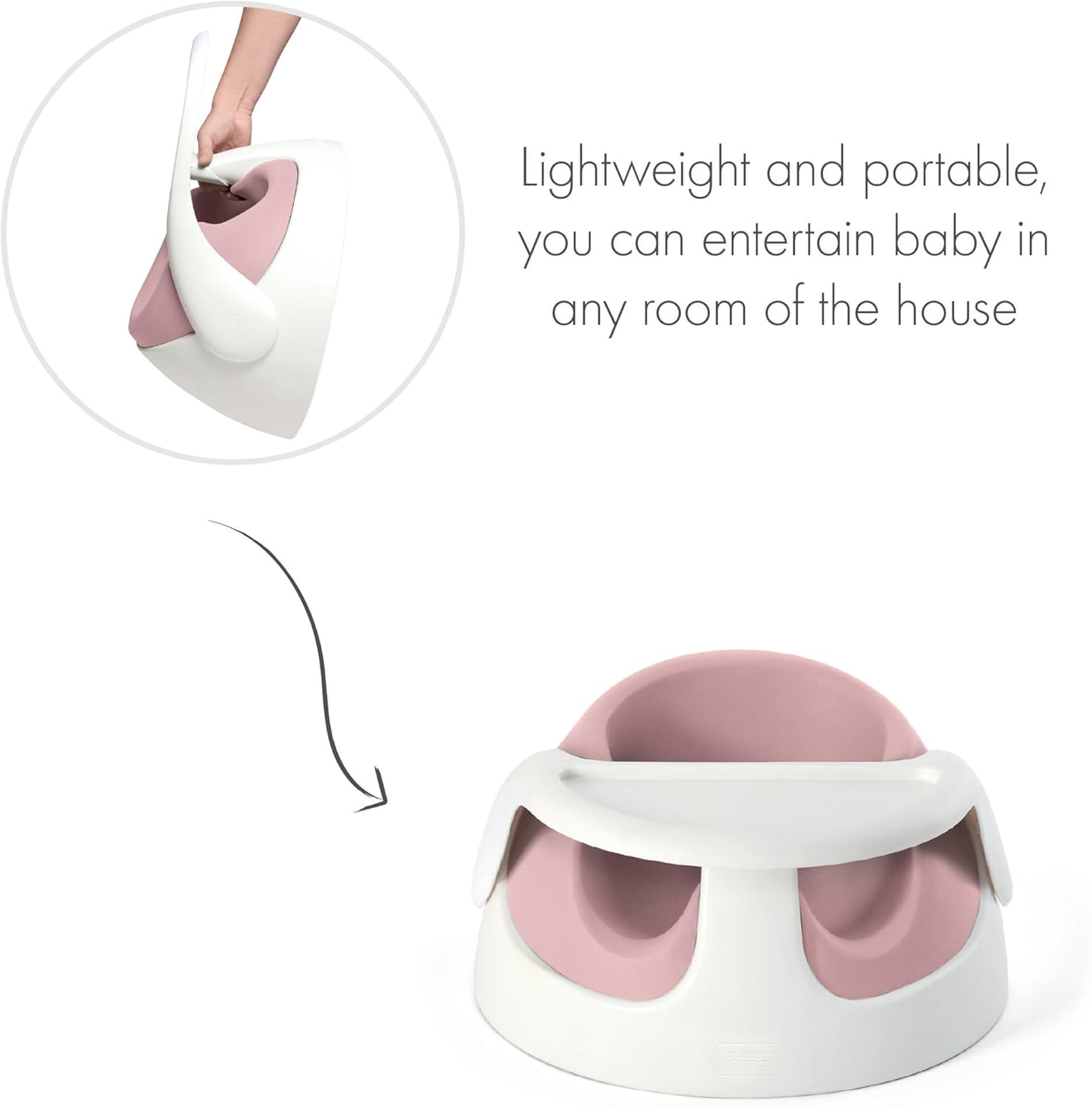Assento confortável para bebé Mamas & Papas e tabuleiro de atividades com características ajustáveis, design de suporte, estável e fácil de limpar na cor Blossom (rosa), adequado de 3 a 12 meses aproximadamente