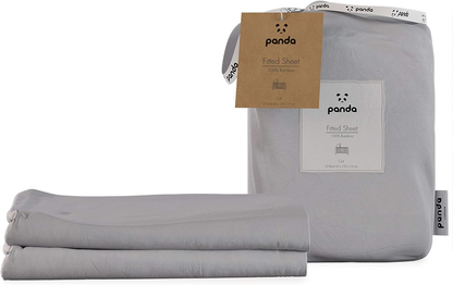 Lençóis com elástico Panda Kids 100% bambu (2 unidades) (branco, berço: 120 x 60 x 15 cm)
