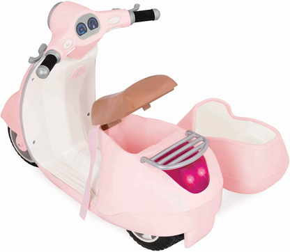 OG OG Ride Along Scooter Generation – Scooter de brinquedo com carrinho lateral removível para bonecas de 45 cm – Inclui capacete para o piloto