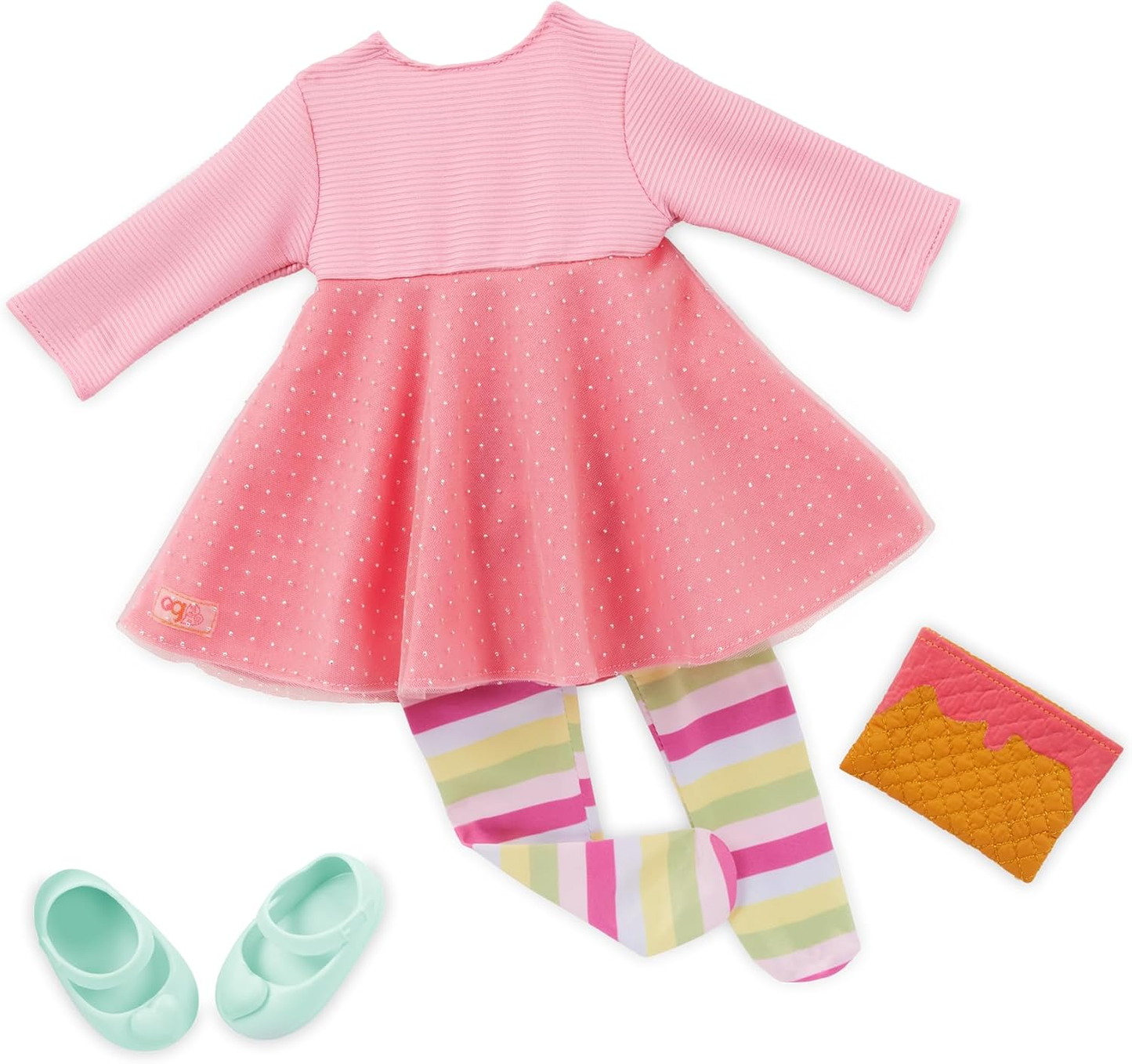 Fato de abertura da nossa geração – Fato de bailarina de luxo com fita para a cabeça e coroa para bonecas de 45 cm – Conjunto de 7 peças de roupa e acessórios de ballet