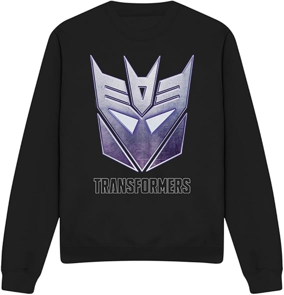 Sweatshirt unissexo Transformers Generations Decepticon Steel Icon Logo, preta.