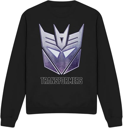 Sweatshirt unissexo Transformers Generations Decepticon Steel Icon Logo, preta.