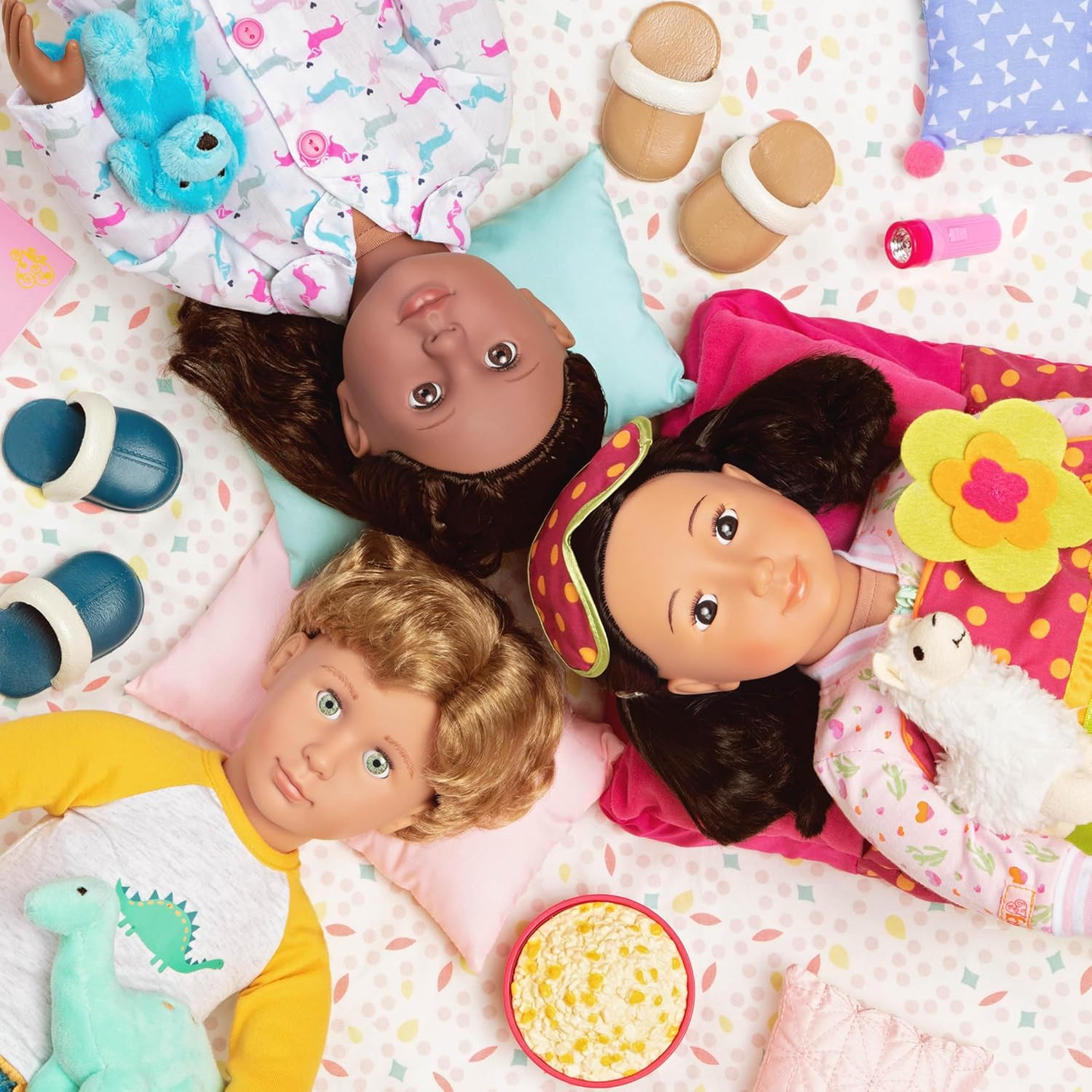 Conjunto de pijamas de lhama com peluche para bonecas de 45 cm - Conjunto de 3 peças