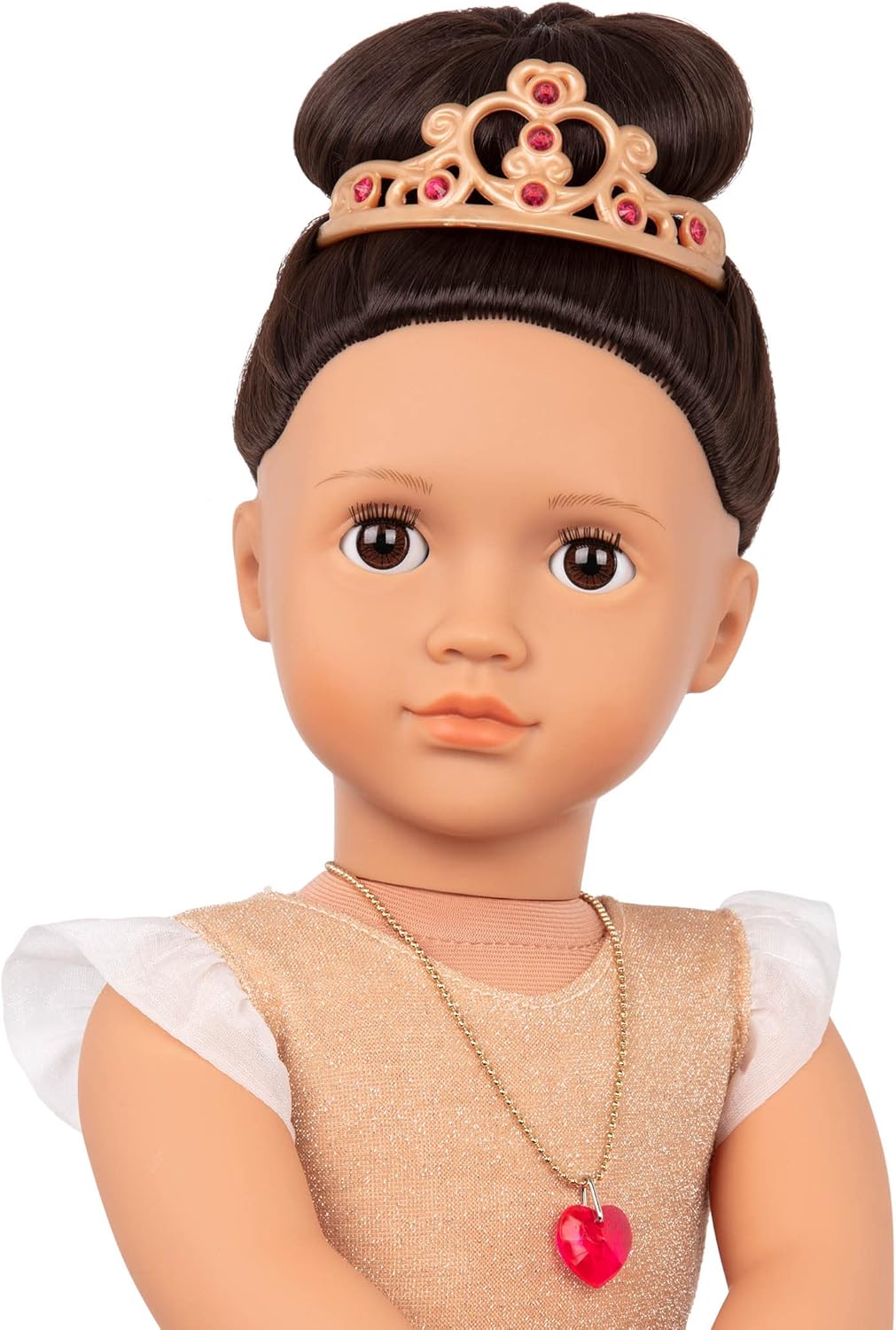 A Nossa Geração – 18 polegadas – Boneca de moda inicial com tema de amor – Amora – Cabelo castanho e olhos castanhos – 3 roupas e acessórios de estilo em caixa de presente – Brincadeira de faz de conta para maiores de 3 anos