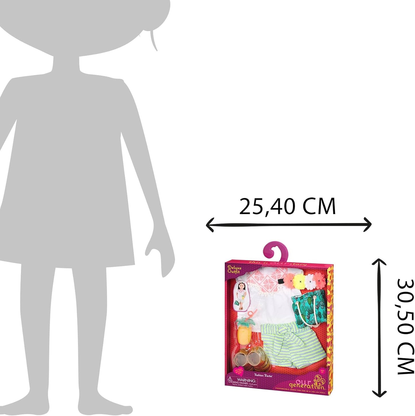 Conjunto de roupa de boneca Our Generation BD30294Z Fashion Fiesta Deluxe para bonecas de 45 cm