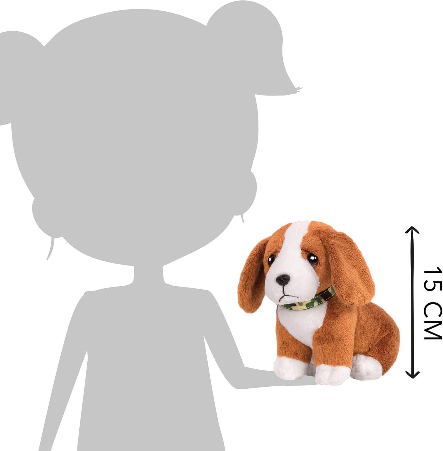 O nosso cachorro Basset Hound de 6" com suporte