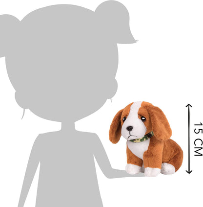 O nosso cachorro Basset Hound de 6" com suporte