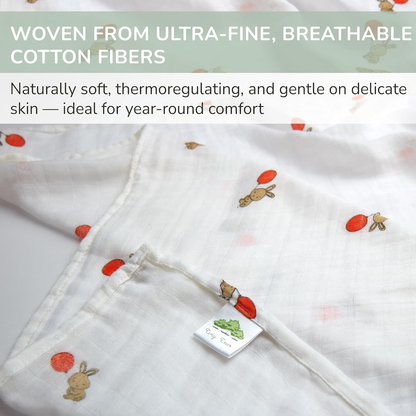 Paninhos de musselina para bebé Tiny Trees, pacote de 6 unidades, 70 cm x 70 cm – Paninhos de musselina de algodão extra macio para bebé – Quadrados de musselina absorventes, respiráveis e delicados para recém-nascidos, manta para enrolar