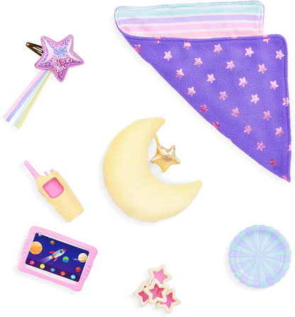 Boneca Luna Sleepover da Our Generation – Boneca de pijama de 45 cm e conjunto para dormir – Inclui roupa para dormir e conjunto de acessórios