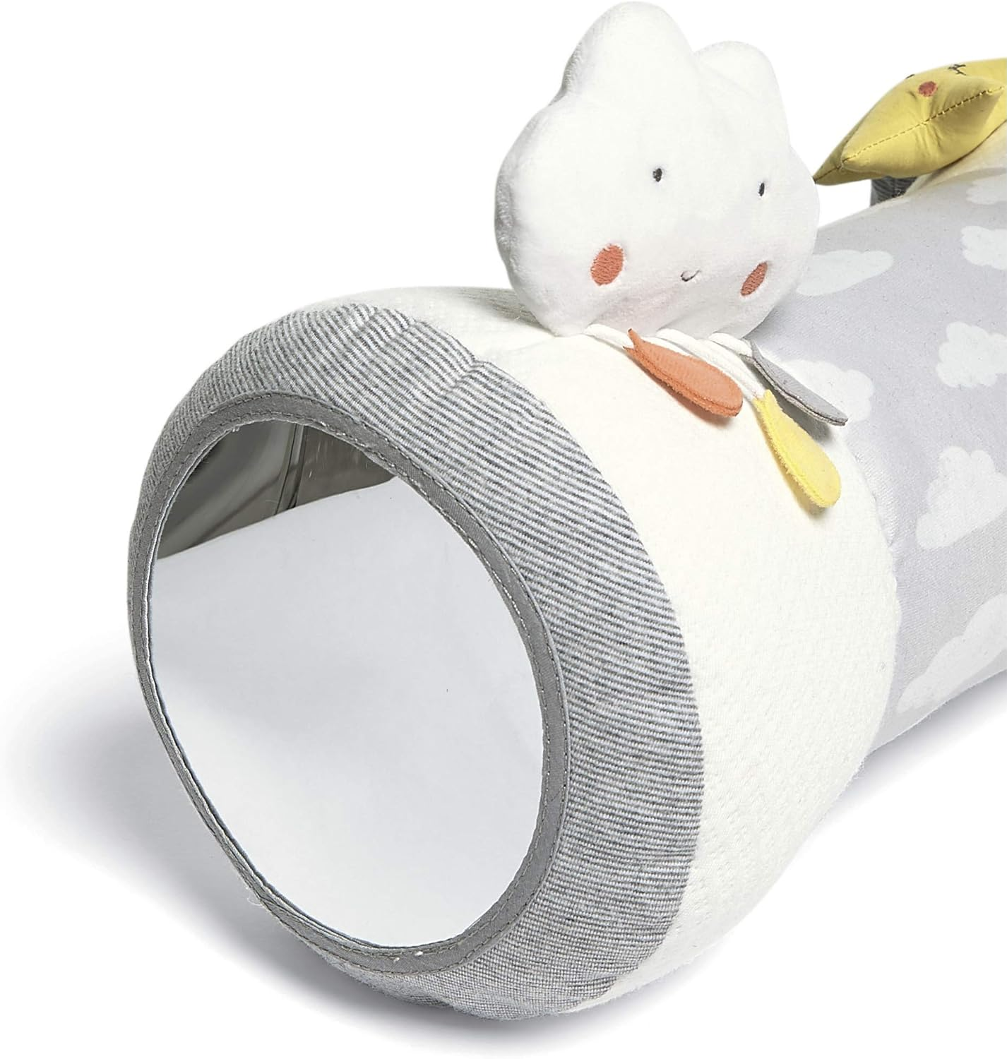 Mamas & Papas Tummy Time Roll, Almofada Interativa Suave para Bebé com Chocalho Integrado, Dream Upon A Cloud