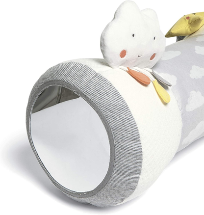 Mamas & Papas Tummy Time Roll, Almofada Interativa Suave para Bebé com Chocalho Integrado, Dream Upon A Cloud