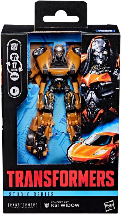 Arte conceptual da figura de ação KSI Widow da linha Transformers Studio Series: A Era da Extinção, classe Deluxe.