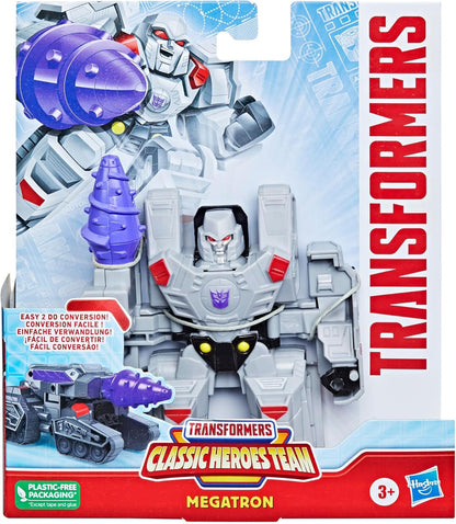 Transformers Classic Heroes Team Megatron - Figura de Acção Transformável de 11,4 cm (4,5 polegadas) - Para Crianças a partir dos 3 Anos
