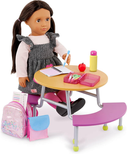 Our School Ready Generation - Conjunto de Mochila e Material Escolar para Bonecas de 18 Polegadas - Conjunto de Mochila e Acessórios para Bonecas de 16 Peças para Crianças a partir dos 3 Anos, Acessórios para Bonecas Infantis