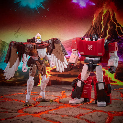 Transformers Generations Kingdom Battle Across Time Collection Deluxe Class WFC-K42 Sideswipe e Maximal Skywarp, para maiores de 8 anos, 14 cm (Exclusivo Amazon)